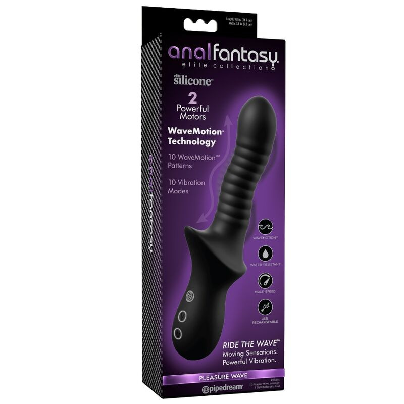 Anal fantasy elite - pleasure wave rechargeable black anal massager 2