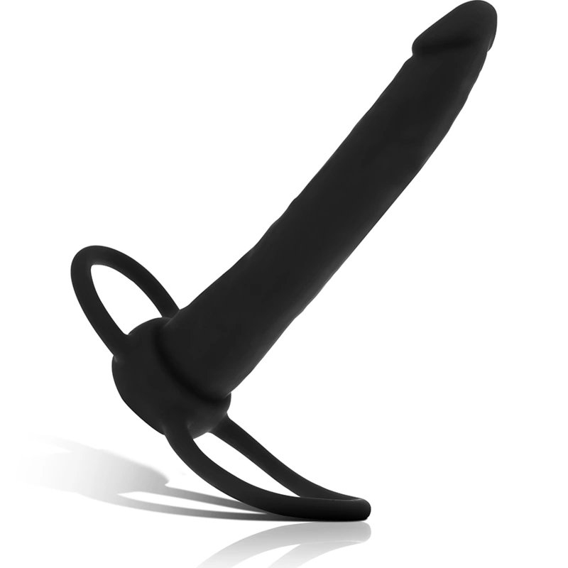 Mythology - cobi onyx anal dildo with cock and testicle ring 13 silicone cm 5