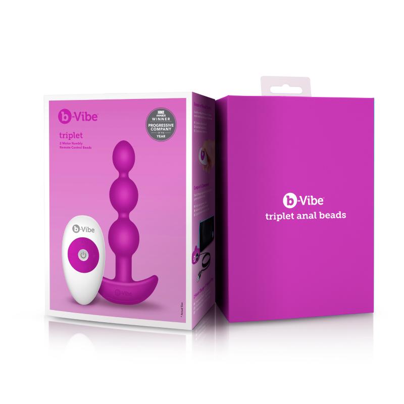 B-Vibe - Triplet Anal Beads Fuchsia 3
