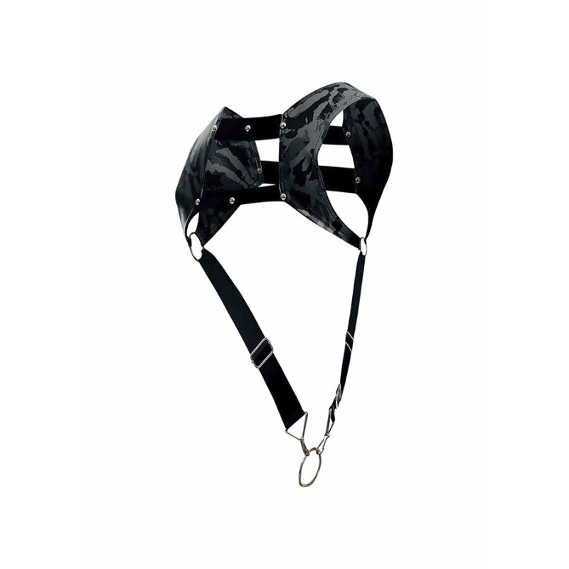 Mob - dngeon harness with silver penis ring one size 7