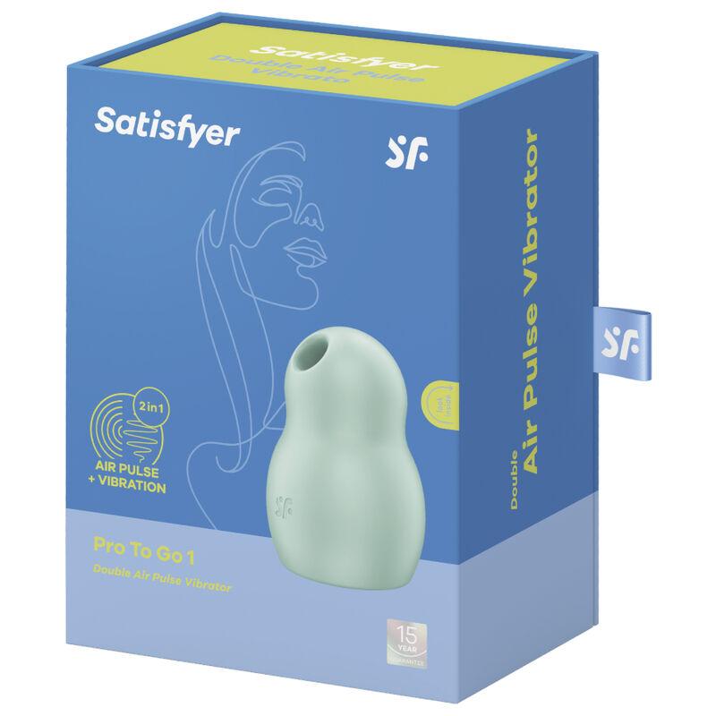 Satisfyer Pro To Go 1 Double Air Pulse Stimulator & Vibrator Mint - Stimulátor Klitoris