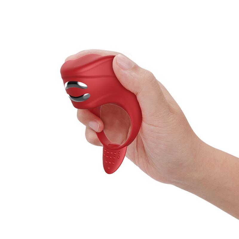 Boss Series Vibrator Silicone Ring Red Usb - Krúžok Na Penis