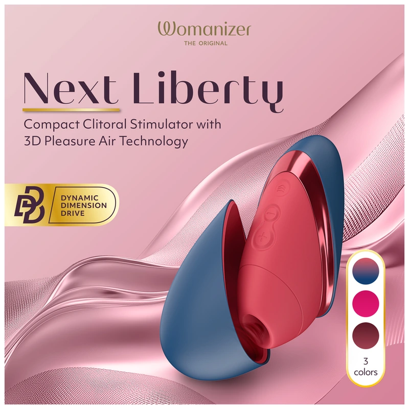 Womanizer - next liberty 3d pleasure air clitoral stimulator blue/red 3