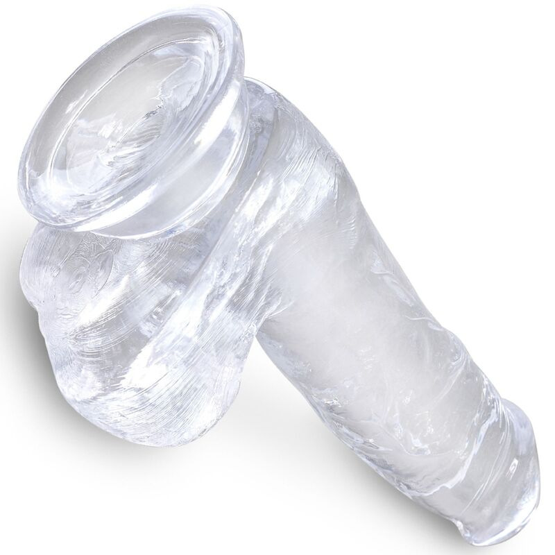 King cock - clear realistic penis with balls 13.5 cm transparent 3