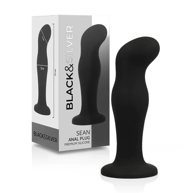 Black&Silver - Sean Premium Silicone Anal Plug Black - Análny Kolík