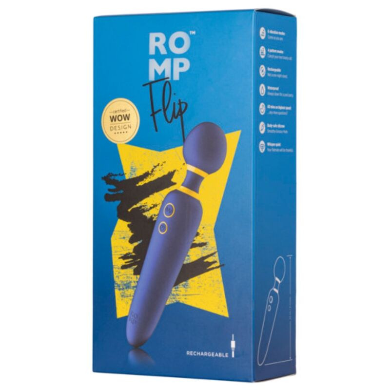 Romp - flip vibrating wand silent 10 modes blue 5