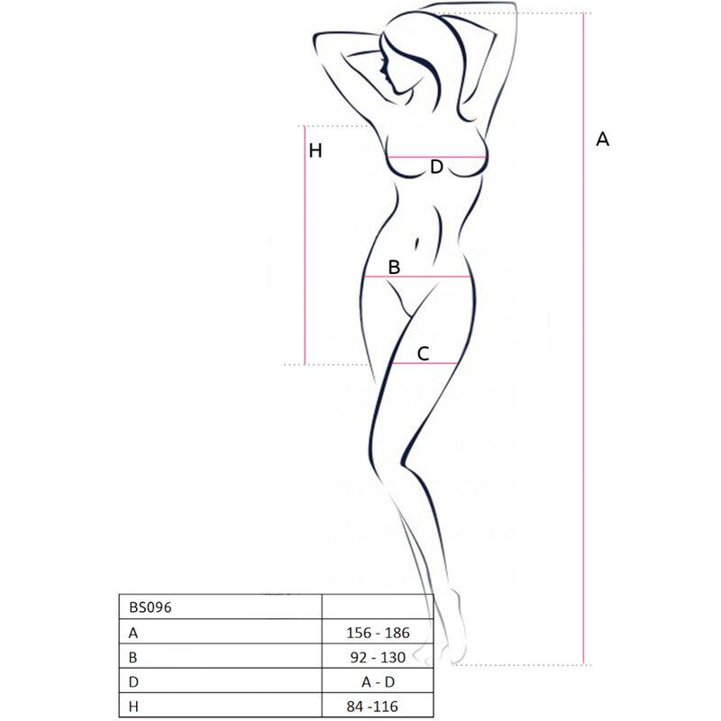 Passion - Bs096 Bodystocking Black One Size - Sieťované Erotické Šaty 6