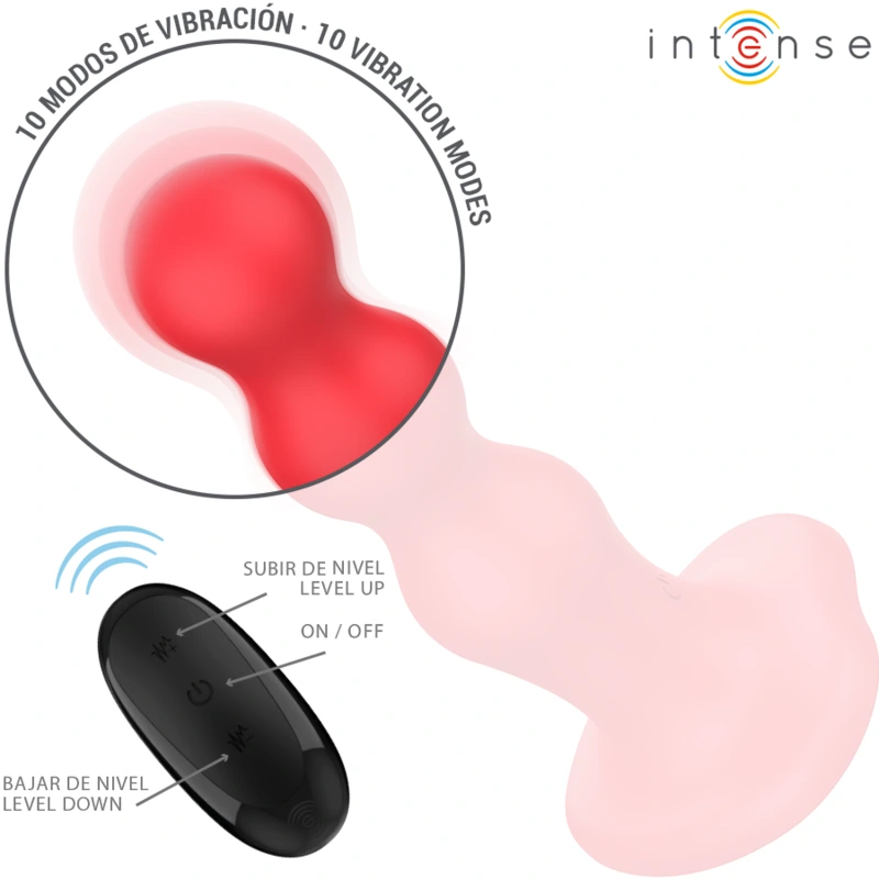 Intense - cody vibrator with suction cup red remote control 3