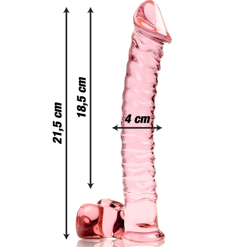 Nebula series by ibiza - model 23 dildo borosilicate glass pink 21.5 cm -o- 4 cm 2