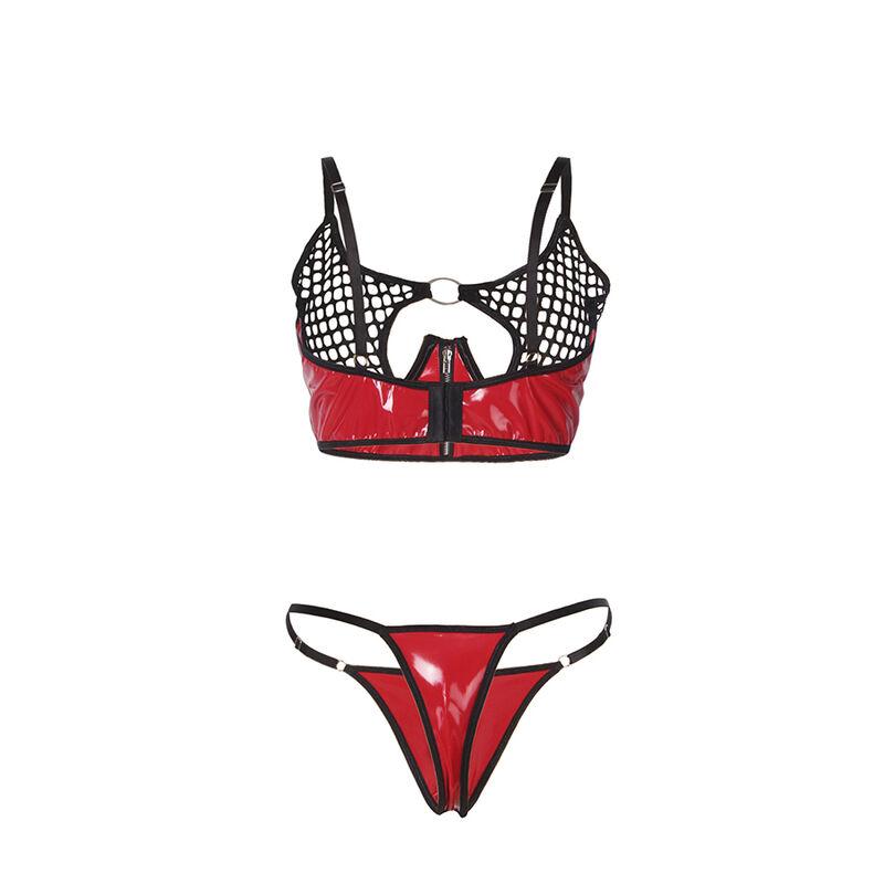 Subblime - 955540 red patent leather mesh zipper bra set l/xl 4