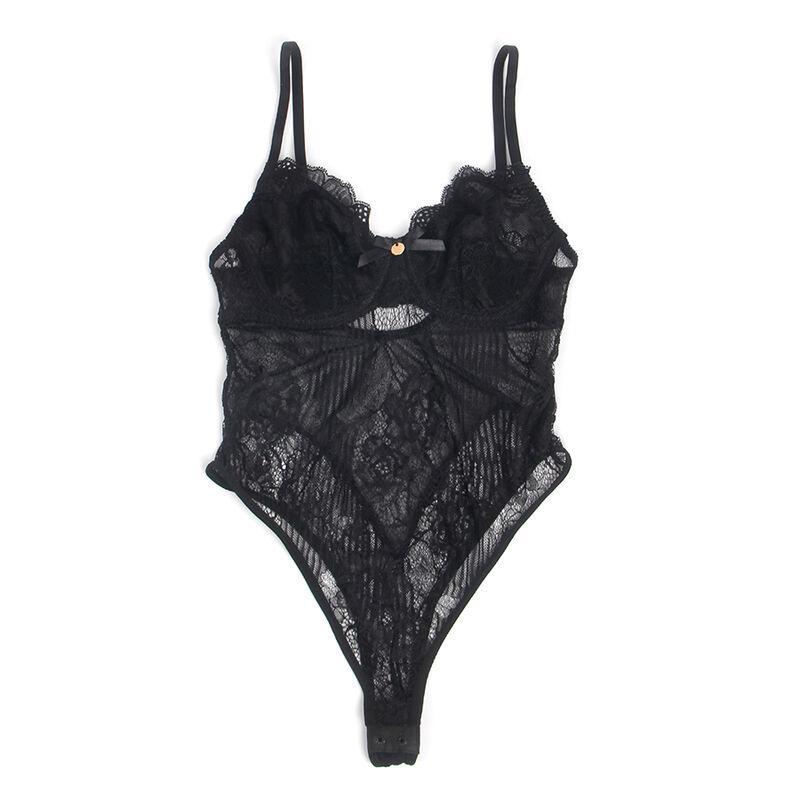 Subblime - 955618 lace bodysuit with bottom closure black s/m 5