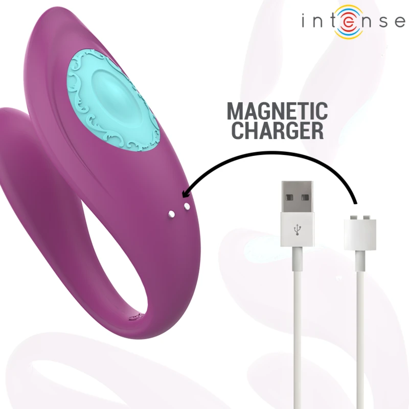 Intense - annie u-shaped vibrator and stimulator purple remote control 6