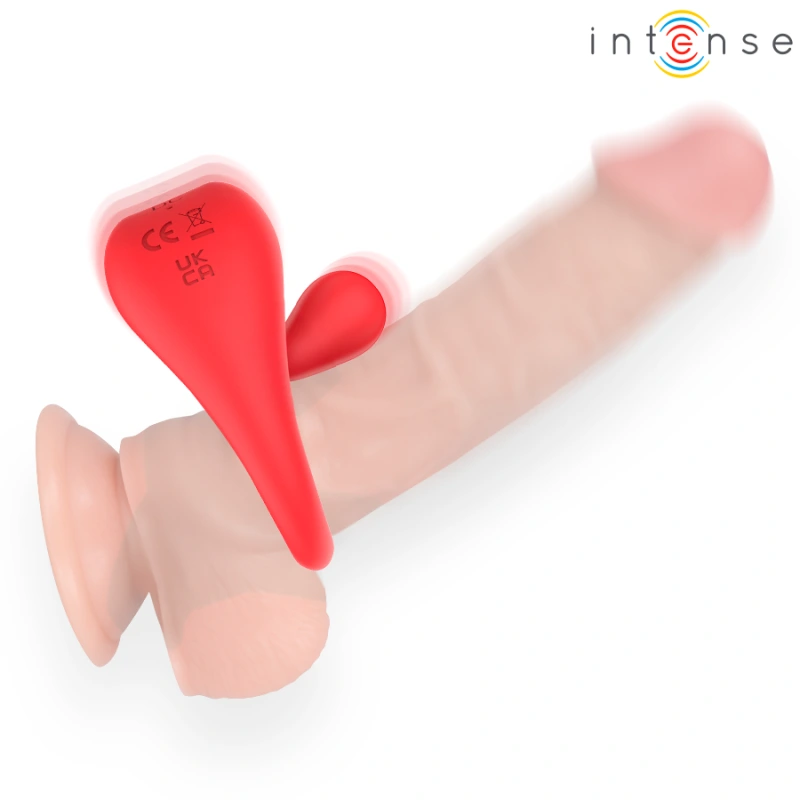 Intense - russell vibrating penis ring with clitoris stimulation red 1