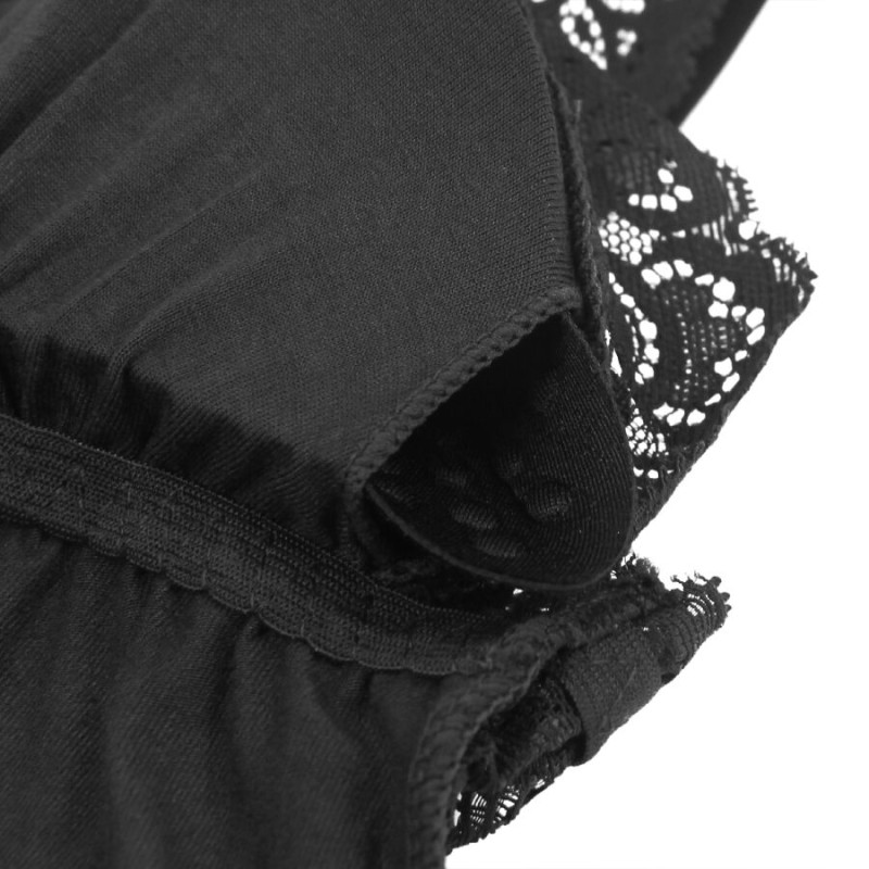 Subblime - Black Floral Lace Detail Teddy S/M 13