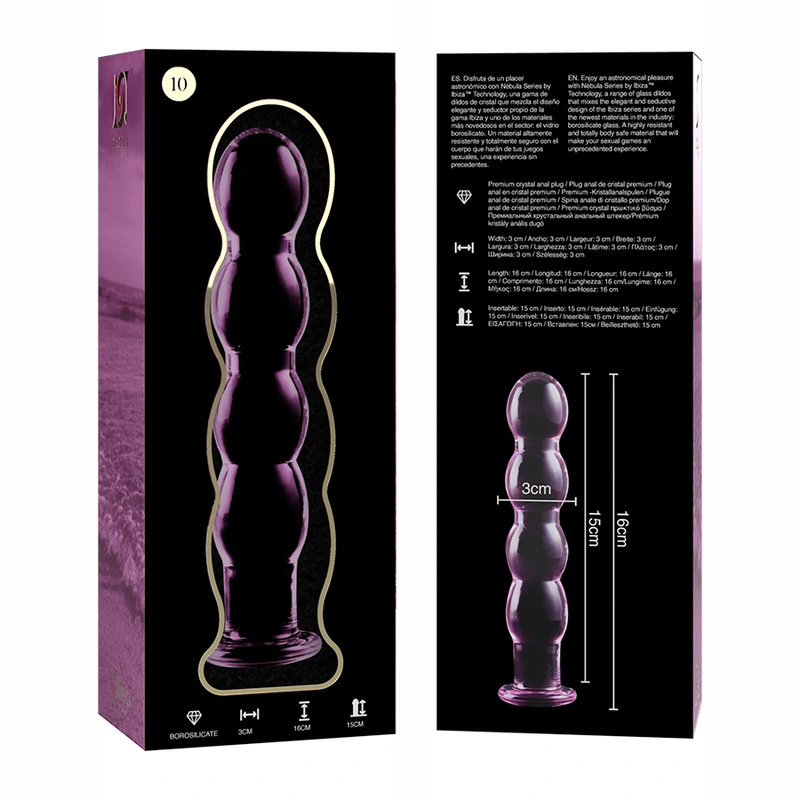 Nebula series by ibiza - model 10 dildo borosilicate glass pink 16.5 cm -o- 3.5 cm 5
