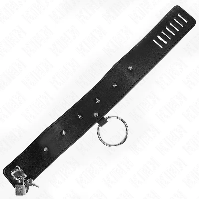 Kink - Necklace 65 Cm With Leash With Silver Studs Model 2 Adjustable 36-43 Cm X 5 Cm 6