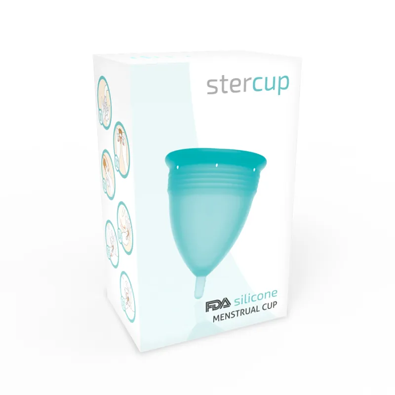 Stercup Menstrual Cup Size L Aquamarine Color Fda Silicone 4