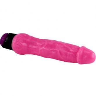 Colorful Sex Realistic Vibrator Pink 24 Cm