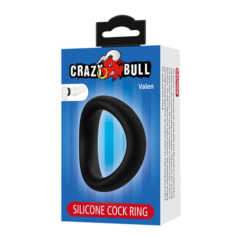 Crazy bull - valen ergonomic silicone cock ring black 7