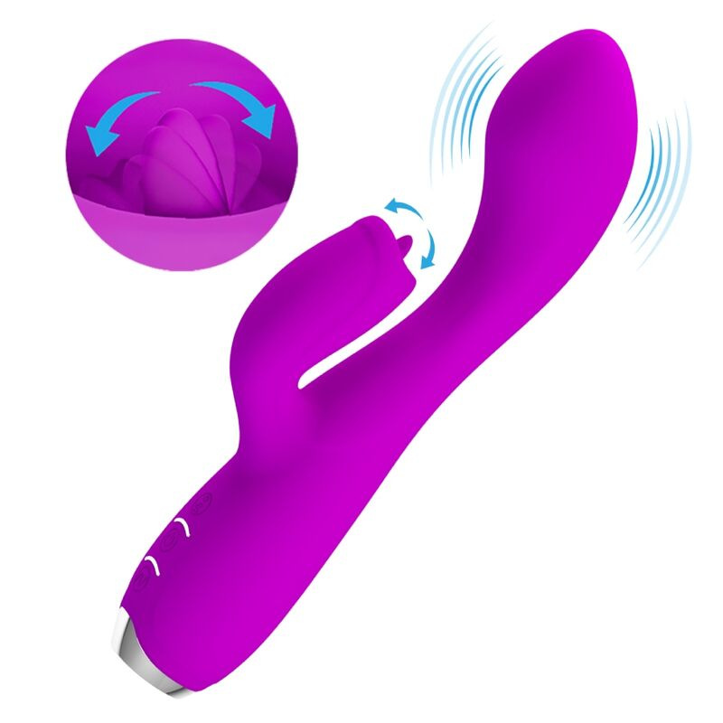 Pretty love - gloria rechargeable rabbit vibrator-waterproof purple 5