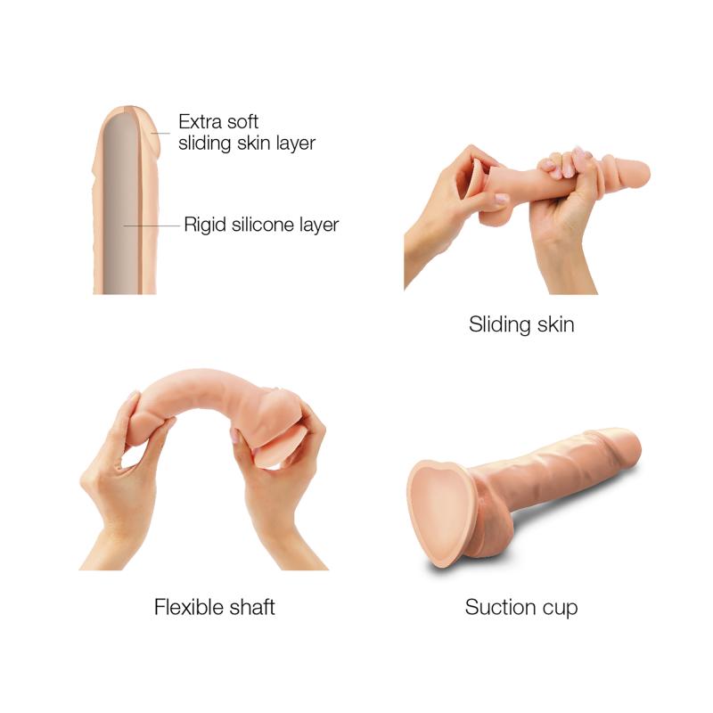 Strap-On-Me - Sliding Skin Realistic Dildo Fuchsia M