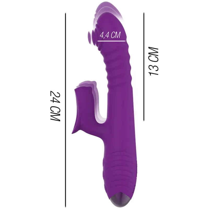 Intense - Iggy Multifunction Rechargeable Vibrator Up & Down With Clitoral Stimulator Purp