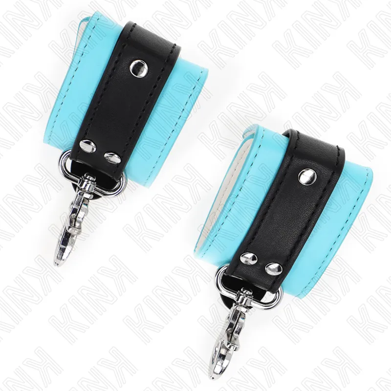 Kink - Premium Lockable Wrist Restraints Black / Blue Adjustable 21-28 Cm X 5.5 Cm