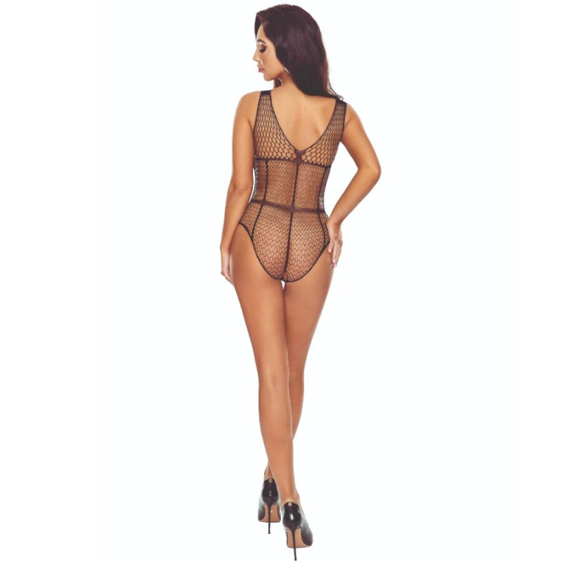 Passion - bs114 black grid bodystocking 1