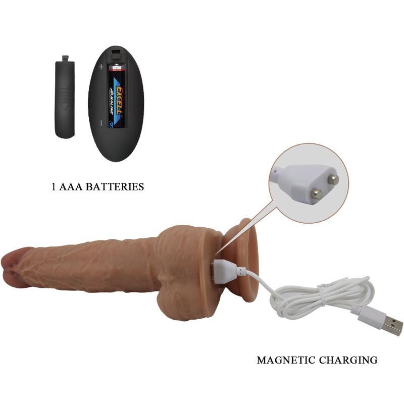 Pretty Love - Dildo Jonathan Silicone 3 Vibration + 3 Thrusting Functions Remote Control 2 4