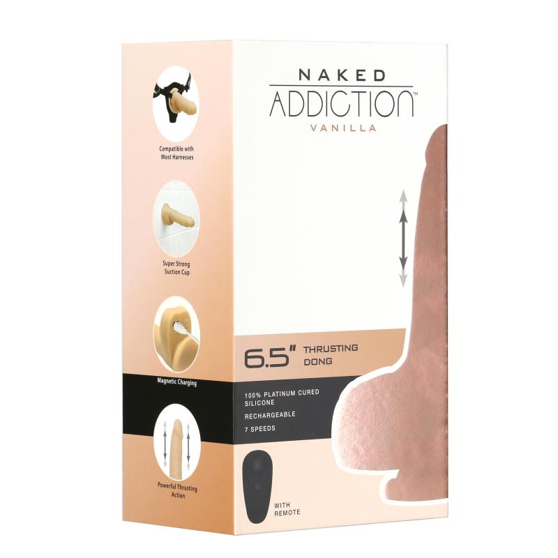 Naked Addiction - Thrusting Dong With Remote 16,5 Cm Vanilla 7