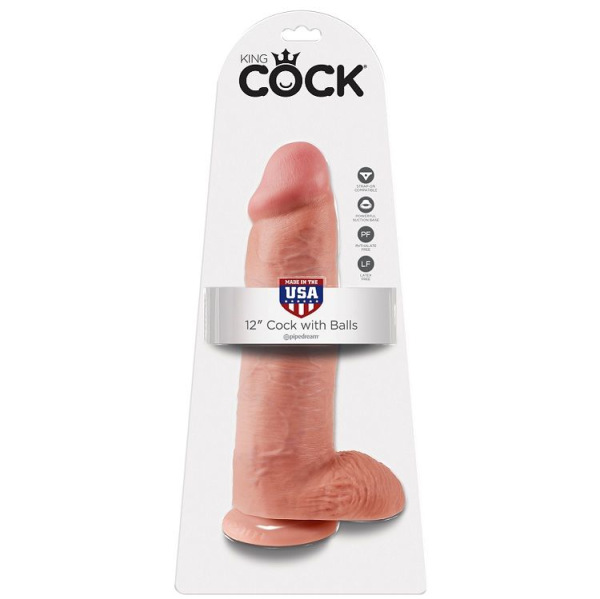 King cock - 12 dildo flesh with balls 30.48 cm 4
