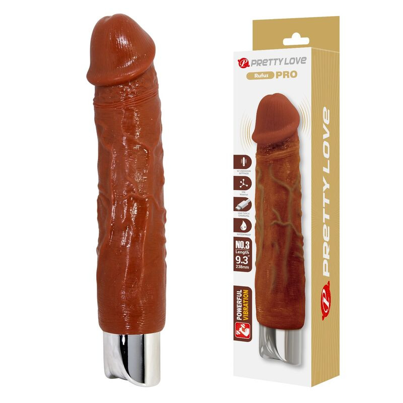 Pretty love - pro realistic vibrator 23.5 cm Ø 4.8 cm brown