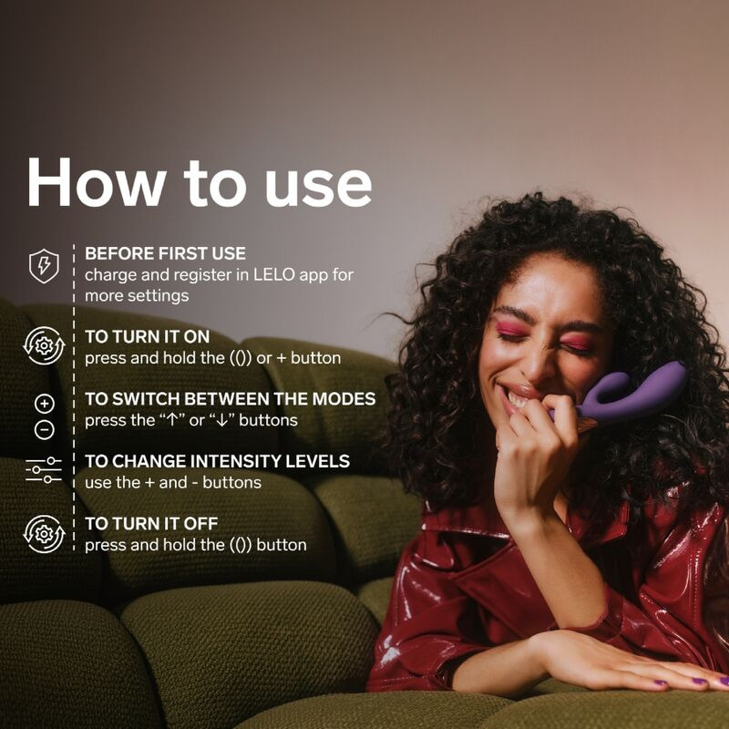 Lelo - ina thrust rabbit thrusting vibrator purple 6