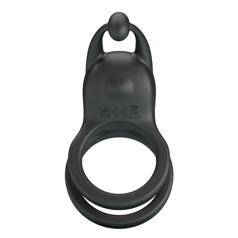 Pretty love - goodwin rechargeable double vibrating cock ring black 4
