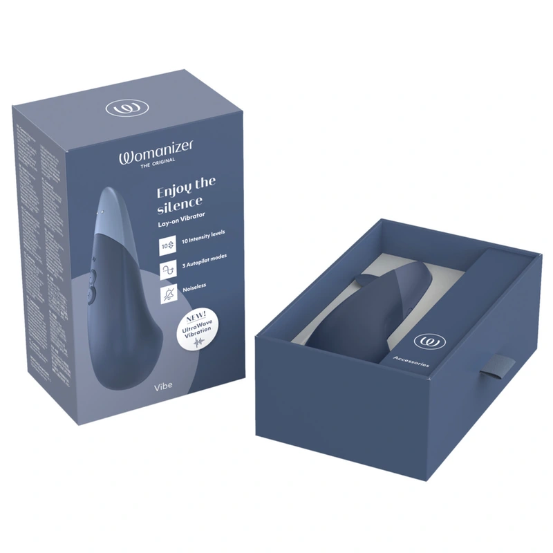 Womanizer - vibe lay-on silent vibrator dark blue 15