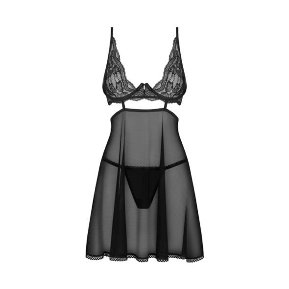Obsessive - Nutris Babydoll & Thong Black M/L 6