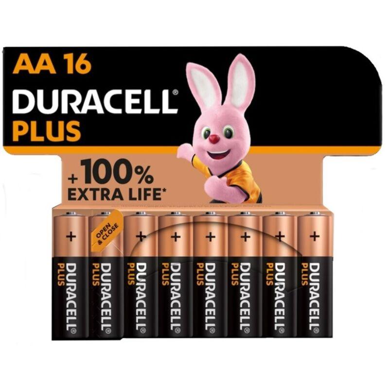Duracell Plus Power 100 Alkaline Battery Aa Lr6 16 Unit