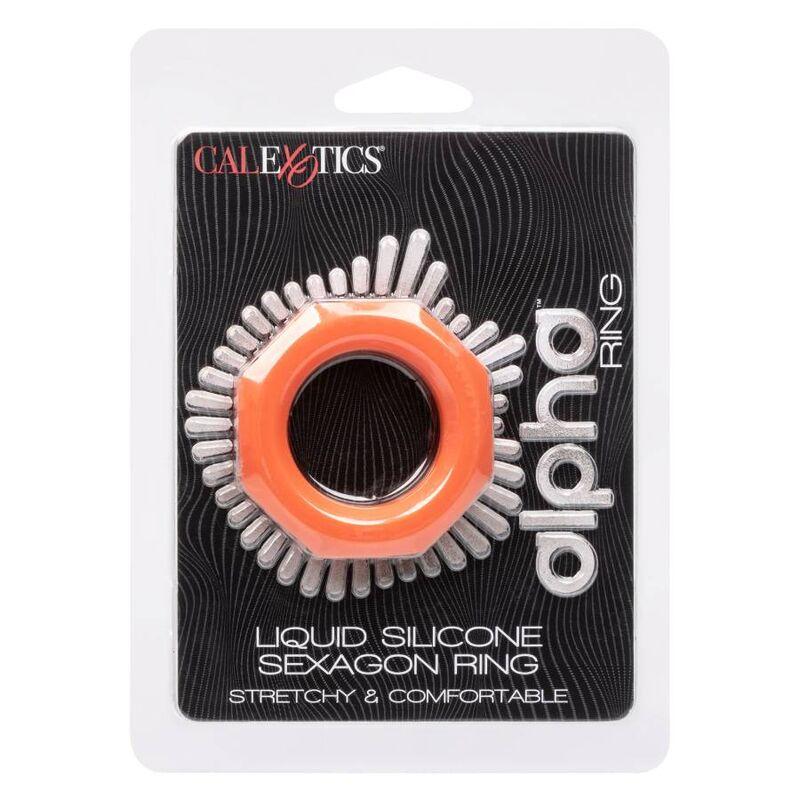 California Exotics Alpha Sexagon Ring Orange 7