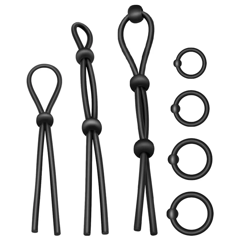 Addicted Toys Flexible Silicone  Cock Ring Set 7 Pieces - Krúžky Na Penis