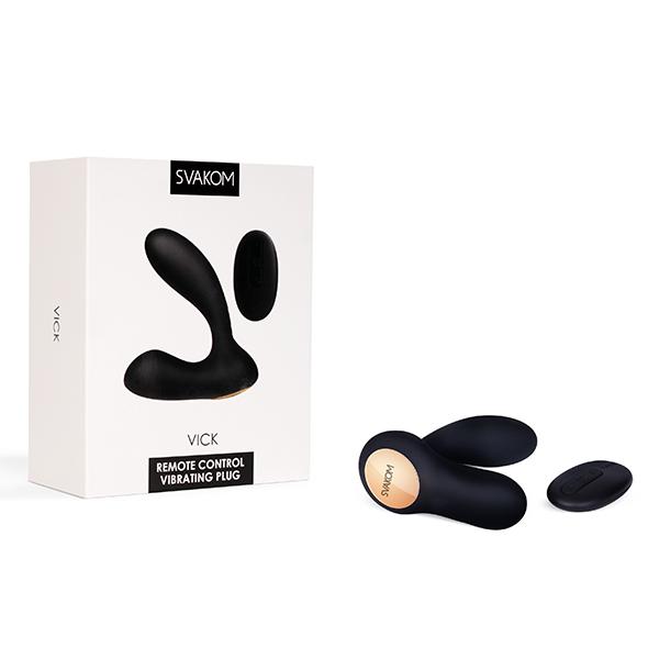 Svakom - Vick Prostate Vibrator With Remote Control Black