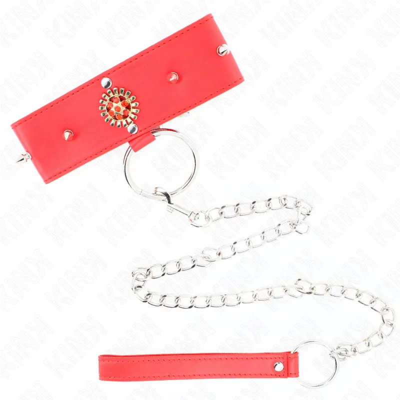 Kink - Red Diamond Necklace With Belt 65 Cm Ajdustable 35-51 Cm X 7 Cm 3