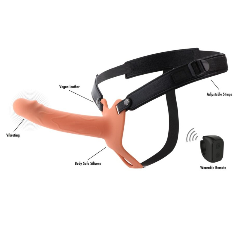 Hidden desire - inferno vibrating penis sleeve strap-on 18 cm 2