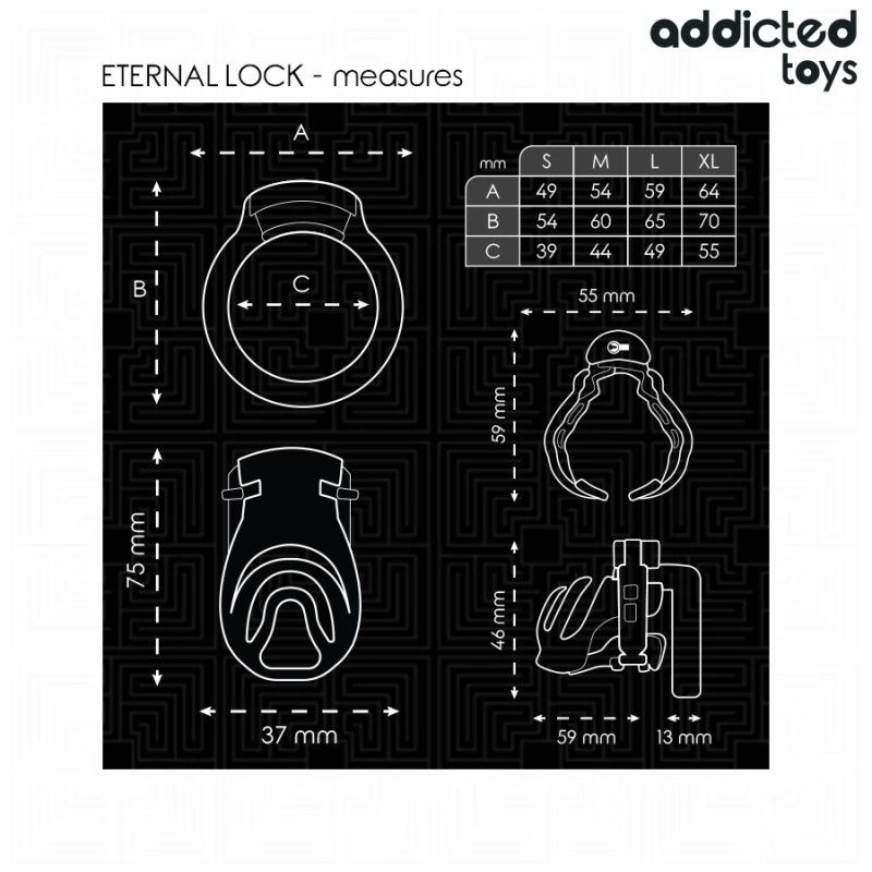 Addicted toys locked - eternal lock penis cage 9 cm 4