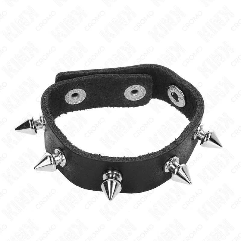 Kink - leather penis ring with spikes 21.5 x 1.6 cm 3