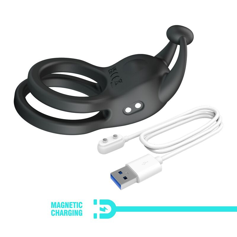 Pretty love - goodwin rechargeable double vibrating cock ring black 11