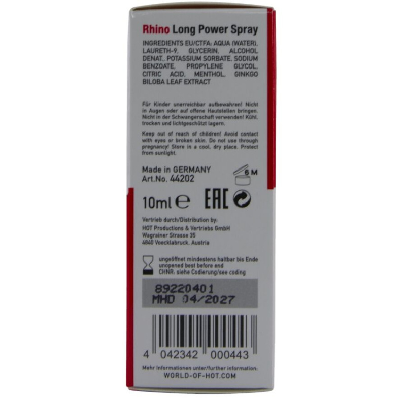 Hot - rhino long power spray 10 ml 3