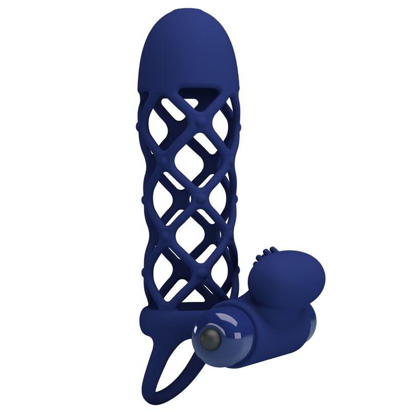 Pretty love - giann vibrator ring with silicone sheath blue 2