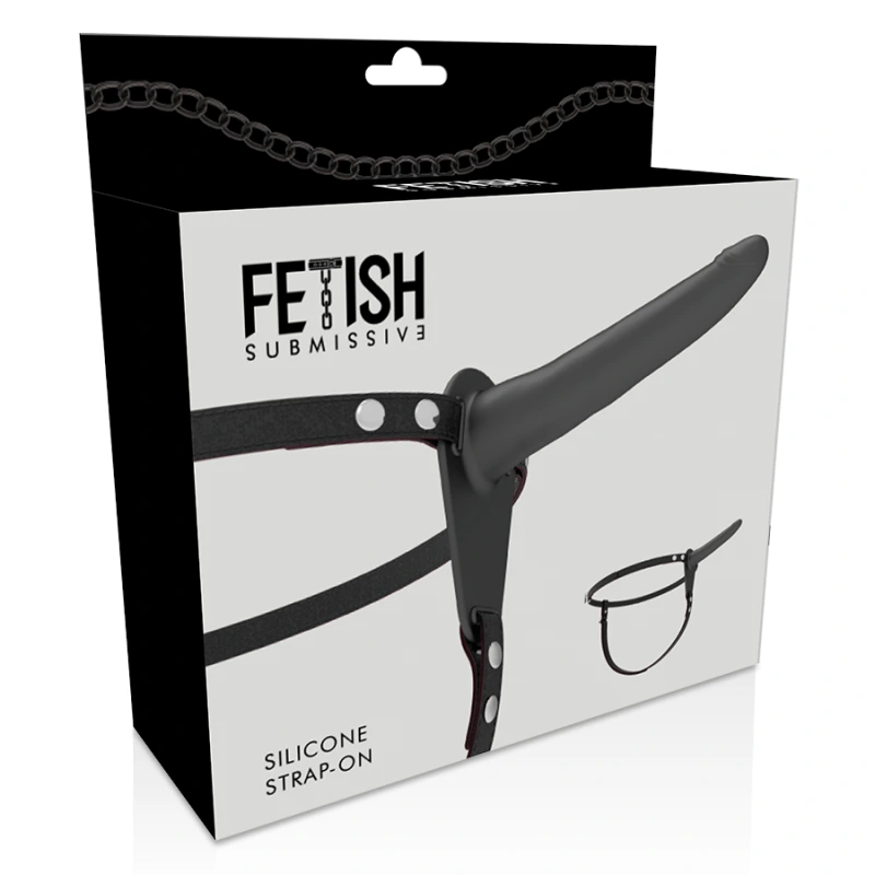 Fetish submissive harness - black silicone 15 cm 4