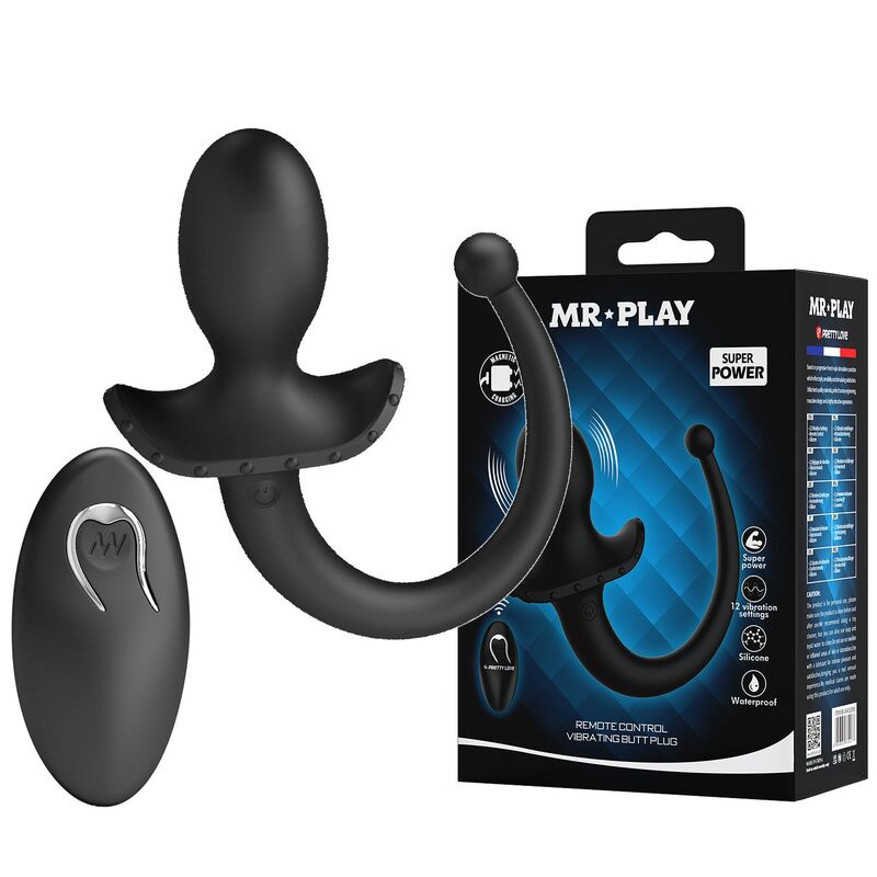 Mr play - wireless remote control anal and perineum vibrator black 9