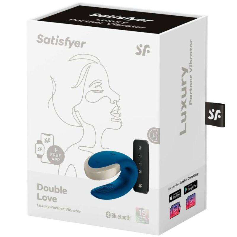 Satisfyer Double Love Luxury Partner Vibrator - Blue - Vibrátor Pre Páry